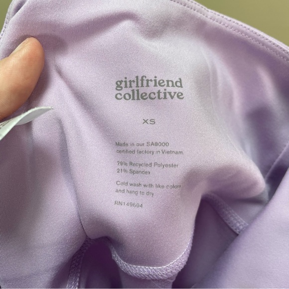 Girlfriend Collective High Waisted Lavender Bike Shorts Size XS - Picture 6 of 9